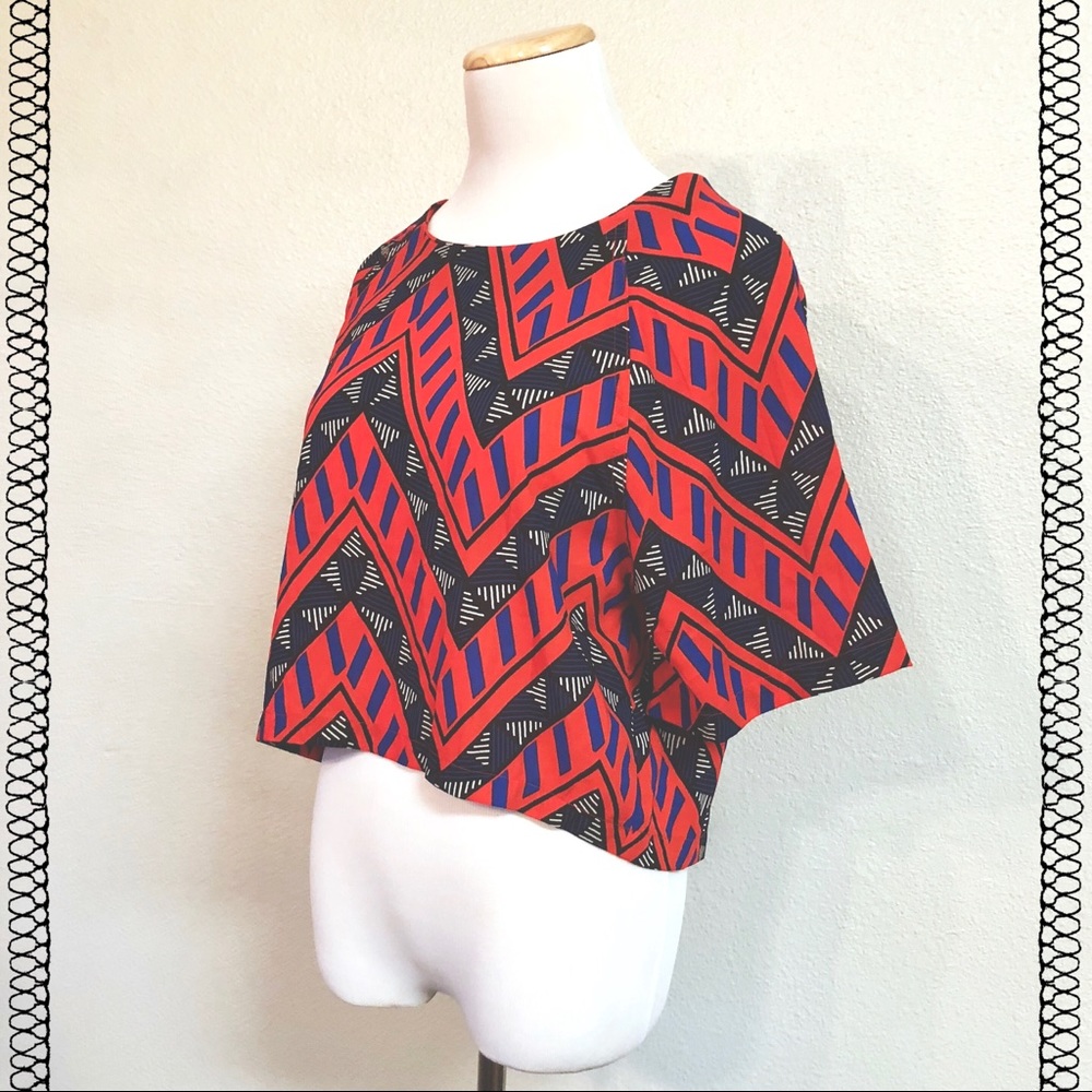 NWT Geometric Pattern Crop Top - Night Out